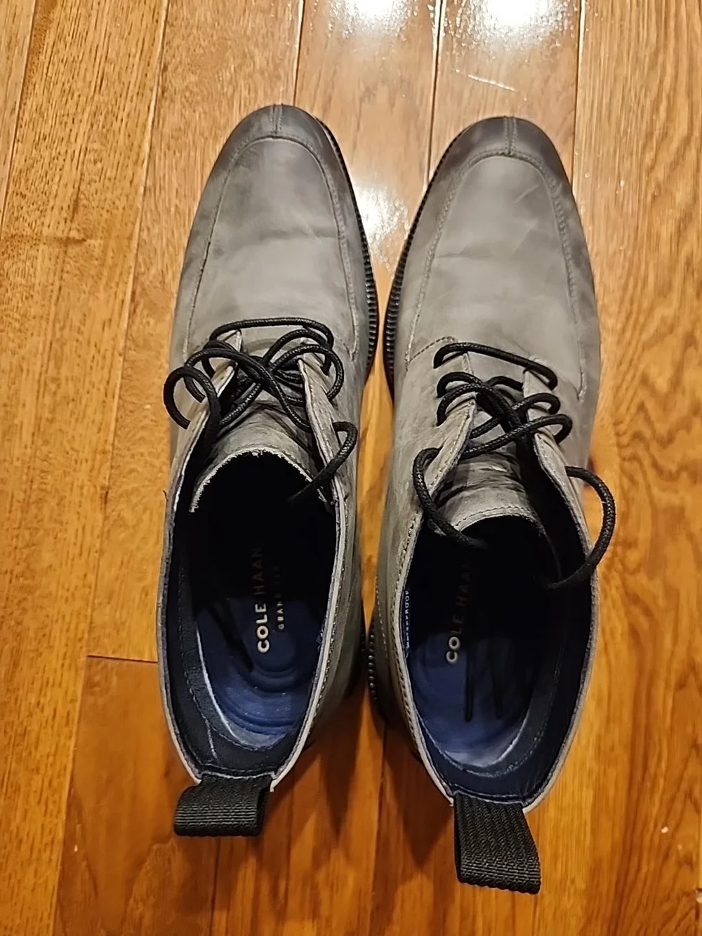 Cole Haan Men’s Size 8.5M Gray/olive Leather Waterproof Chukka Boots Grand.OS
